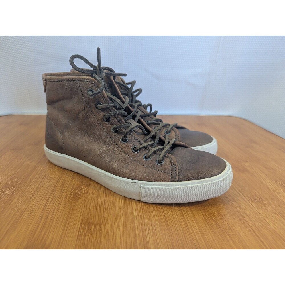 Frye Mens Brett Leather Brown High Top Lace Up Sneakers Shoes Sz 8 M (P03)